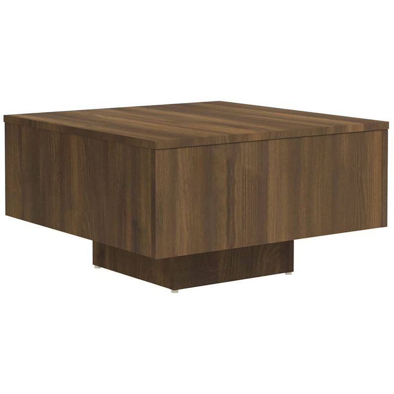 Foto van The living store salontafel bruineiken - hout - 60x60x31.5 cm - praktisch - stevig - veelzijdig