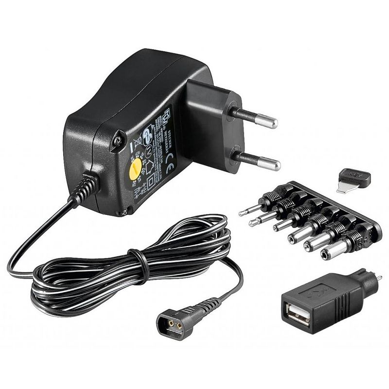 Foto van Ecofvriendelijke universele voeding 600 ma 3-12 v met 8 dc + 1 usb-adapter power plug