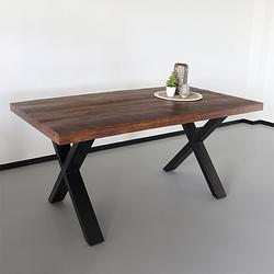 Foto van Eettafel xavier 160x90cm duurzaam mangohout eettafel met x-poot mango