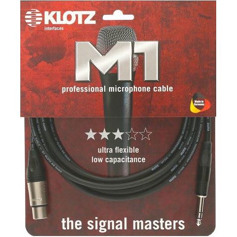 Foto van Klotz m1fs1k0100 microfoonkabel 3p xlr female - 6.35 mm 3p jack 1 m