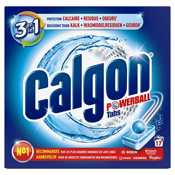 Foto van Calgon 3 in 1 powerball wasmachinereiniger en anti kalk 17 tabletten bij jumbo