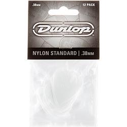 Foto van Dunlop nylon standard 0.38mm 12-pack plectrumset wit