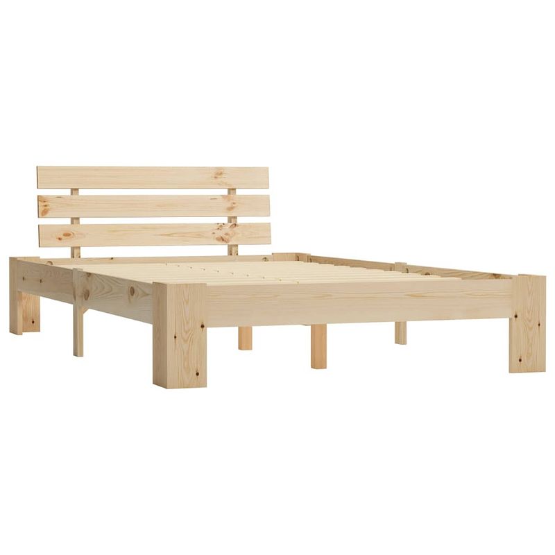 Foto van The living store bedframe grenenhout 140x200 cm - naturel - sterk en duurzaam