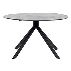 Foto van Giga meubel eettafel rond - 100cm - zwart - mangohout - eettafel batti