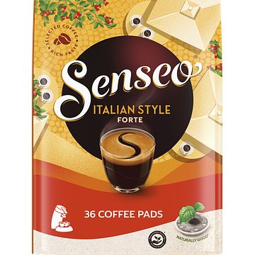 Foto van Senseo italian style forte koffiepads 36 stuks 250 g aanbieding bij jumbo | 2 voor 8.50