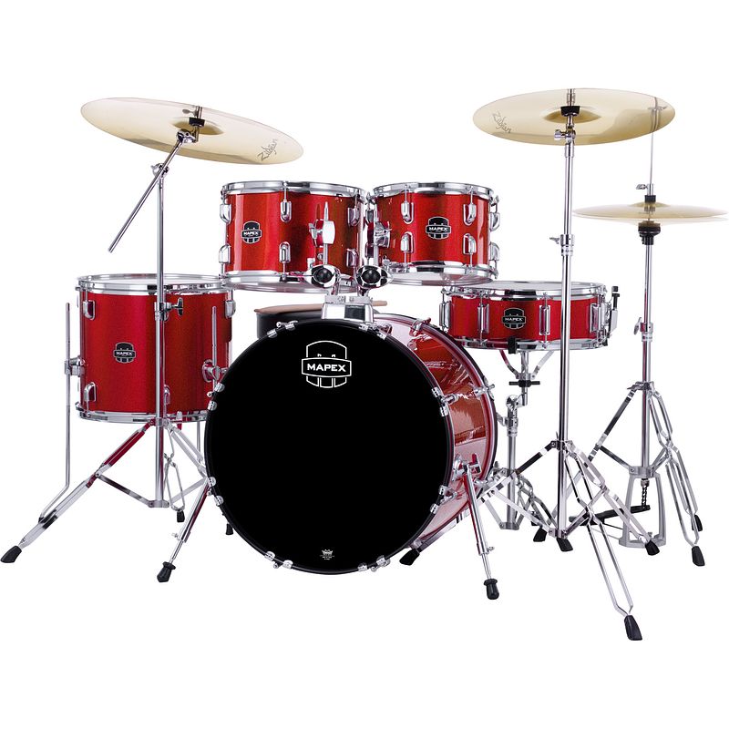 Foto van Mapex comet fusion infra red 5-delig drumstel met hardware & zildjian bekkens