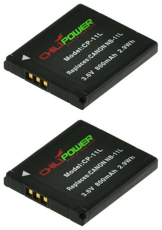 Foto van Chilipower nb-11l accu voor canon - 800mah - 2-pack