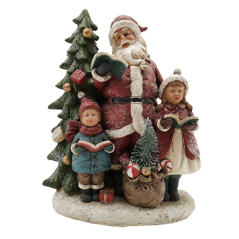 Foto van Clayre & eef multi kerstman met kinderen 19*9*24 cm 6pr2740