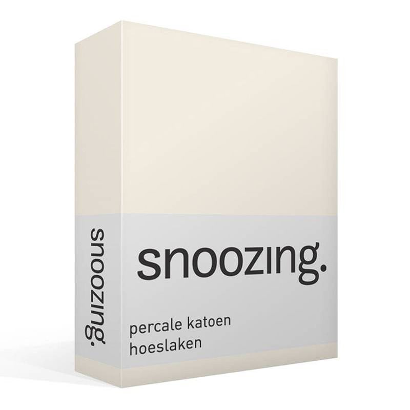 Foto van Snoozing - hoeslaken -200x220 - percale katoen - ivoor