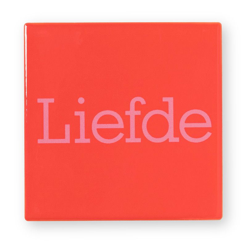 Foto van Siertegel liefde - rood/roze - 10x10x0.5 cm