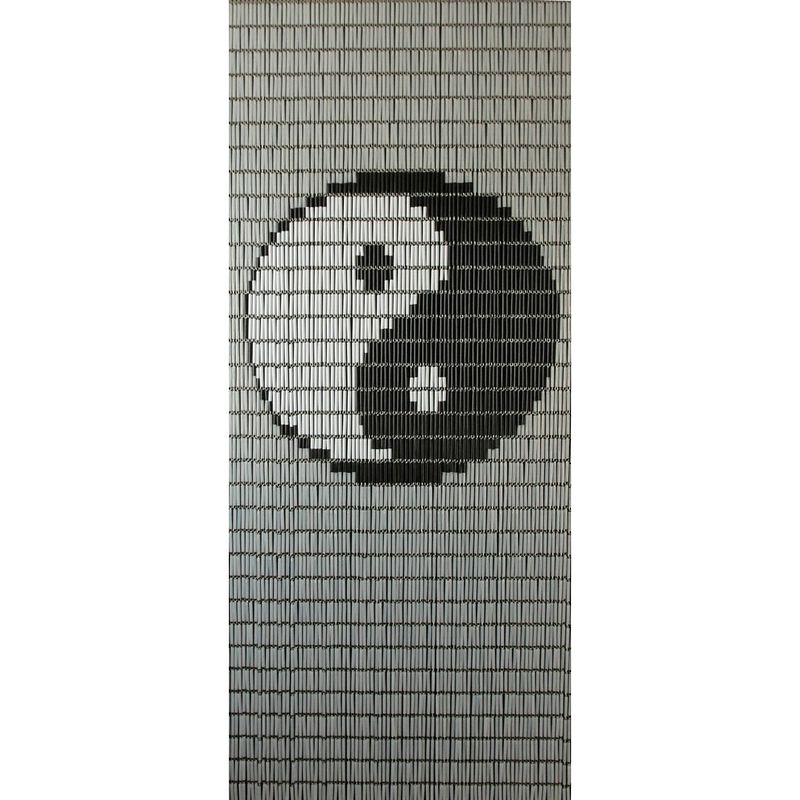 Foto van Sun-arts vliegengordijn yinyang hulzen 210 x 90 cm pvc zwart/wit