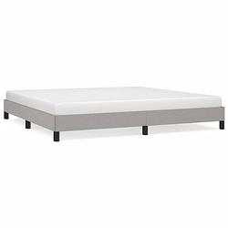 Foto van The living store bedframe - bedframe - 203 x 203 x 25 cm - lichtgrijs