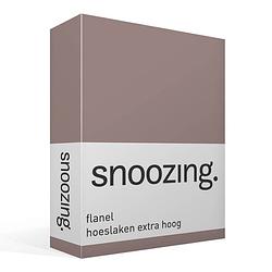 Foto van Snoozing - flanel - hoeslaken - extra hoog - 140x200 - taupe