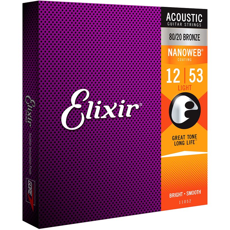 Foto van Elixir 11052 acoustic 80/20 bronze nanoweb light 12-53