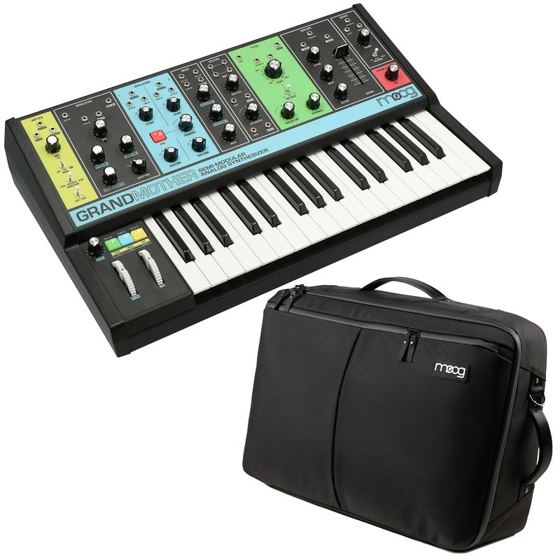 Foto van Moog grandmother + sr case synthesizer