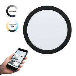 Foto van Eglo connect.z fueva-z smart inbouwlamp - ø 21,6 cm - zwart/wit - instelbaar wit licht - dimbaar - zigbee