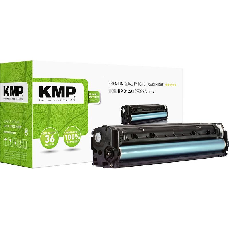 Foto van Kmp h-t192 tonercassette vervangt hp 312a, cf382a geel 2700 bladzijden compatibel toner