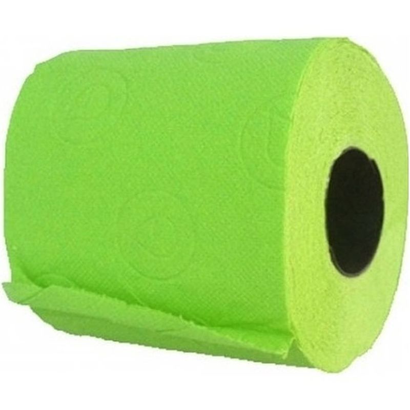 Foto van 2x groen toiletpapier rollen 140 vellen - feestdecoratievoorwerp