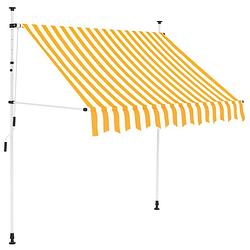 Foto van Vidaxl luifel handmatig uittrekbaar 200 cm oranje en witte strepen
