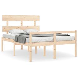 Foto van The living store bedframe massief grenenhout - functioneel - bedden - 195.5 x 145.5 x 81 cm - onbehandeld