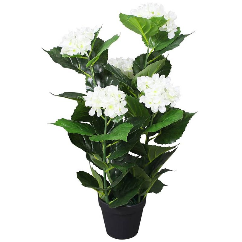 Foto van Vidaxl kunst hortensia plant met pot 60 cm wit