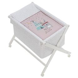 Foto van Interbaby wieg little indian 90 x 55 cm hout roze/wit