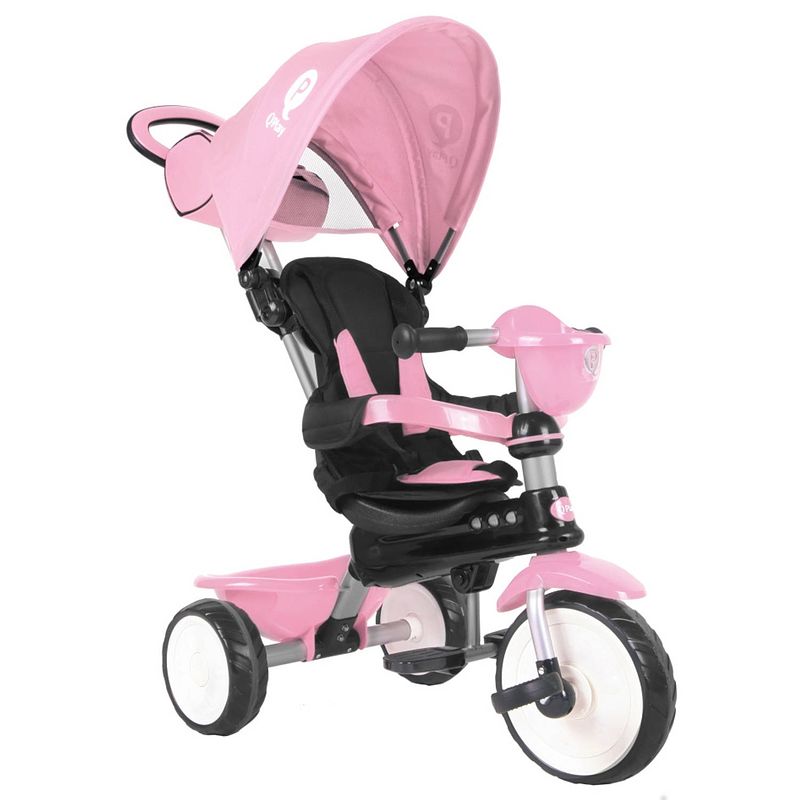 Foto van Qplay driewieler comfort 4-in-1 junior staal roze/zwart