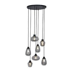 Foto van Design hanglamp - steinhauer - glas - design - e27 - l: 55cm - voor binnen - woonkamer - eetkamer - zwart