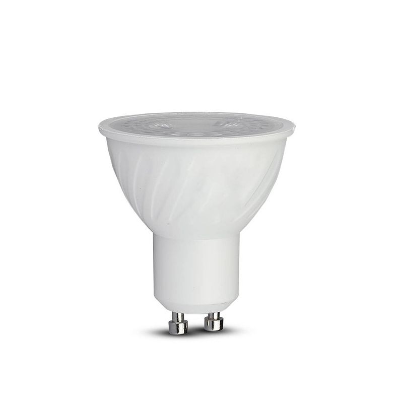 Foto van V-tac vt-227d-n gu10 dimbare led-spot - lens 38° - samsung - ip20 - wit - 6w - 445 lumen - 4000k - 5 jaar