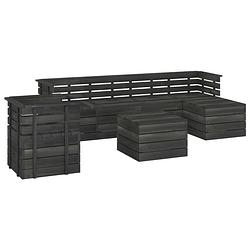 Foto van Vidaxl 7-delige loungeset pallet massief grenenhout donkergrijs