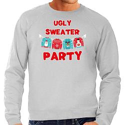 Foto van Grijze kersttrui / kerstkleding ugly sweater party voor heren xl - kerst truien