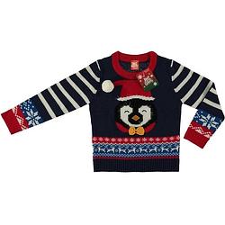 Foto van Foute kersttrui pinguin navy voor kinderen 92/98 (2/3 jaar) - kerst truien