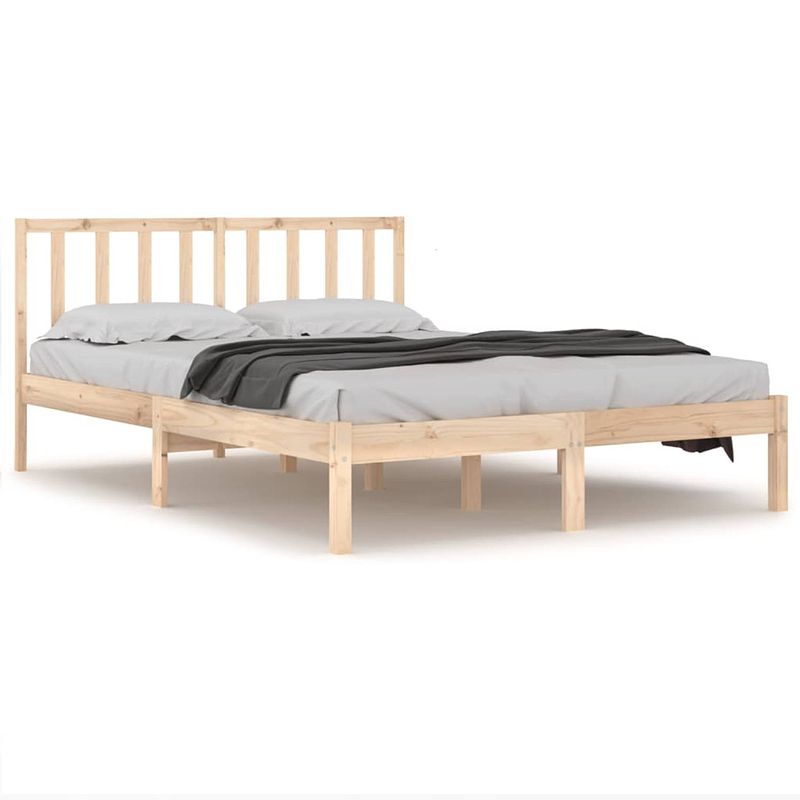 Foto van The living store bedframe grenenhout - 120 x 190 cm - stabiel en comfortabel - onbehandeld