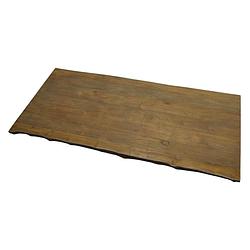 Foto van Livingfurn - eetkamertafel dk blad - l100cm x b240cm - teakhout - bruin