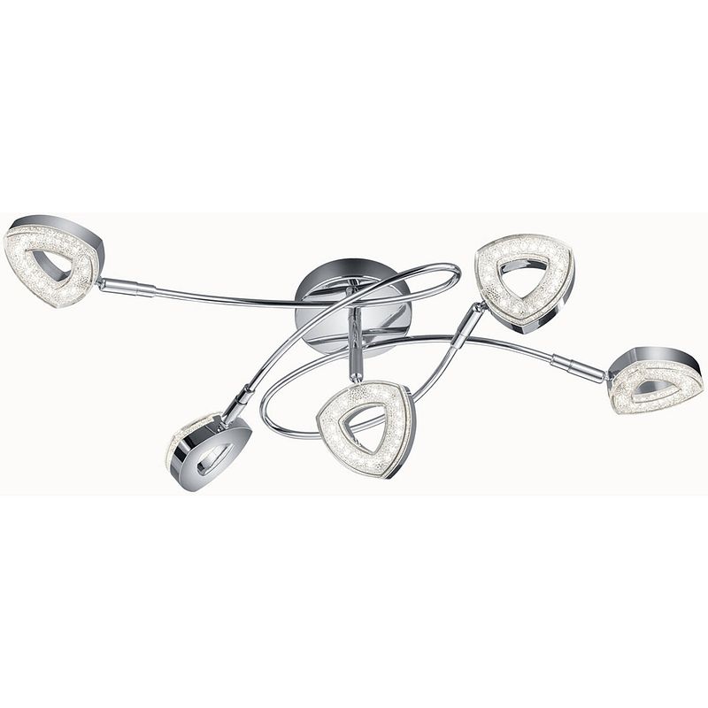 Foto van Led plafondlamp - plafondverlichting - trion turon - 20w - warm wit 3000k - rond - mat chroom - aluminium