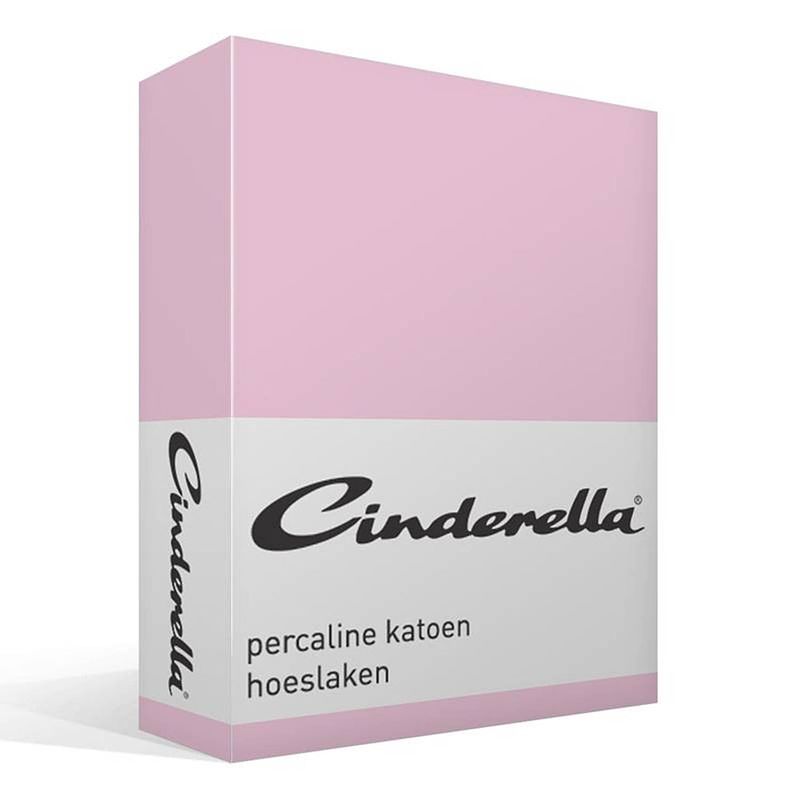 Foto van Cinderella basic percaline katoen hoeslaken - 100% percaline katoen - lits-jumeaux (160x200 cm) - candy