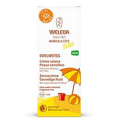 Foto van Weleda sun edelweiss sunscreen lotion sensitive spf50