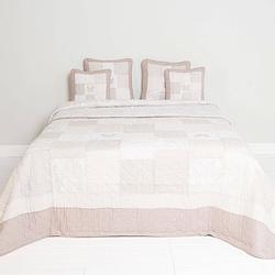 Foto van Clayre & eef bedsprei 180x260 - bruin, wit, crème - katoen, polyester, 100% katoen, vulling 100% polyester