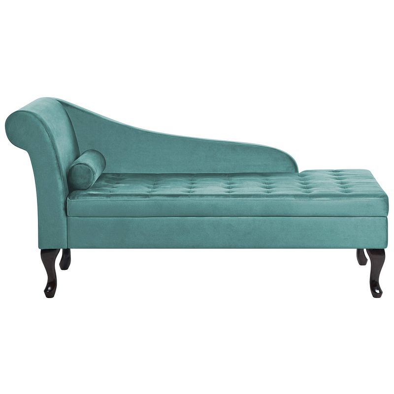 Foto van Beliani pessac - chaise longue-blauw-fluweel