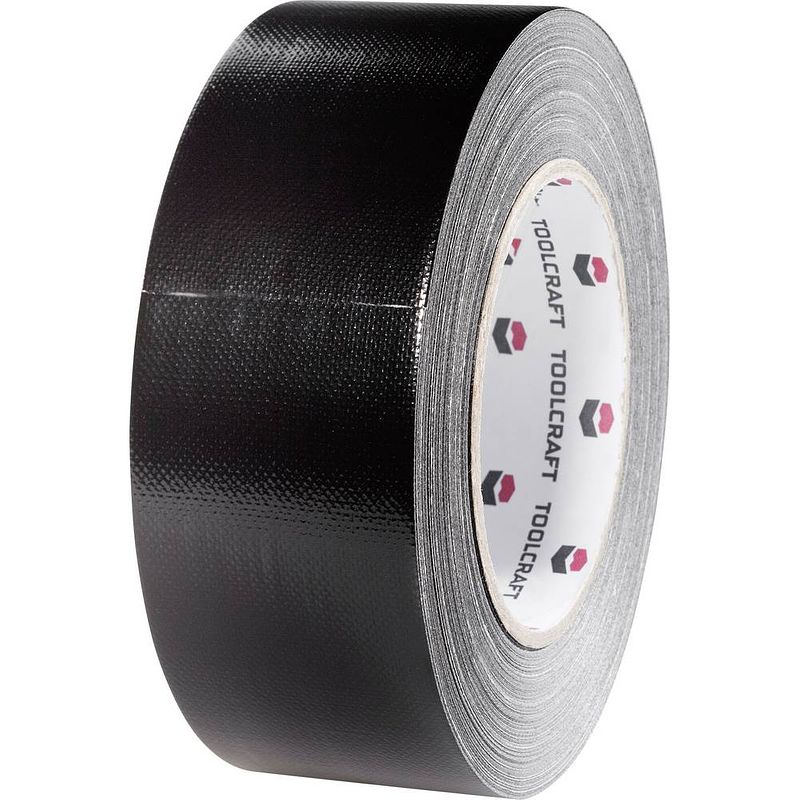 Foto van Toolcraft 54b48l40sc 54b48l40sc textieltape gaffer zwart (l x b) 40 m x 48 mm 1 stuk(s)