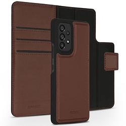 Foto van Accezz premium leather 2 in 1 wallet book case voor samsung galaxy a53 telefoonhoesje bruin