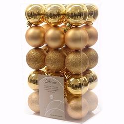 Foto van Chique christmas kerstboom decoratie kerstballen 6 cm goud 30 stuks - kerstbal