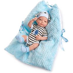 Foto van Berjuan babypop newborn special meisjes 45 cm blauw/wit