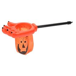 Foto van Trick or treat snoep zak pompoen met handvat oranje l53 x b14 cm - feestdecoratievoorwerp