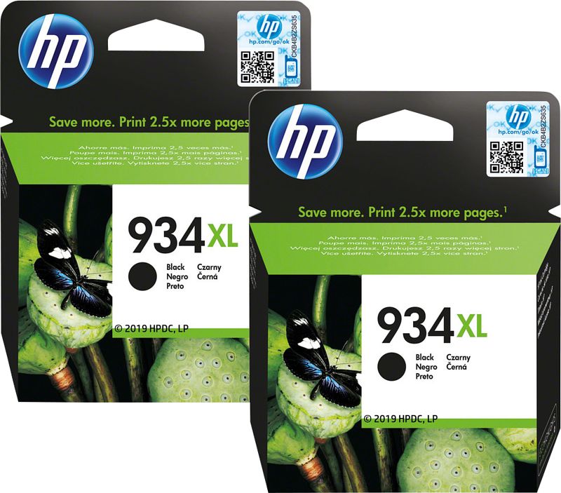 Foto van Hp 934xl cartridges zwart duo pack