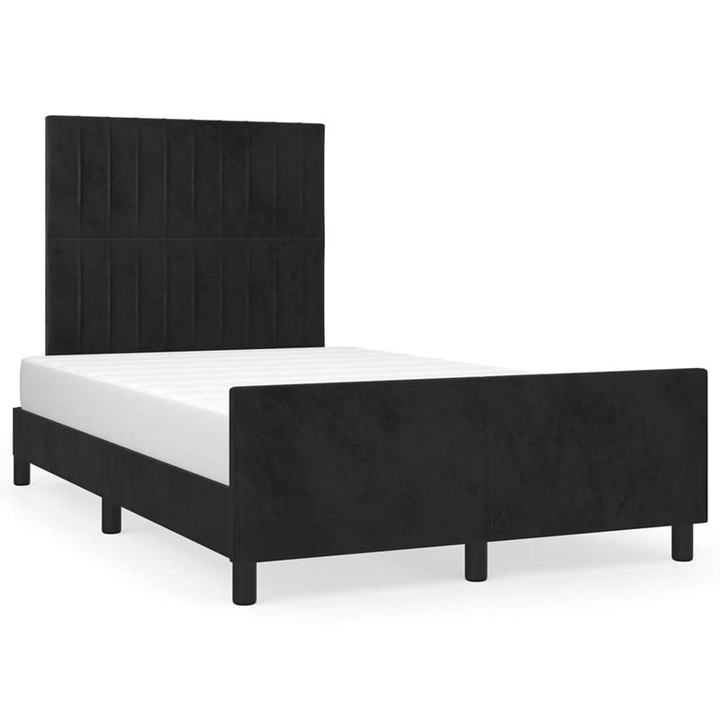 Foto van The living store bedframe velvet - verstelbare hoogte - ondersteunende poten - multiplex lattenbodem - comfortabele