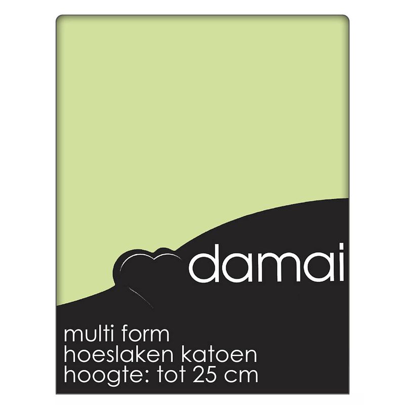 Foto van Hoeslaken multiform damai lime (katoen)-80/90 x 220 cm