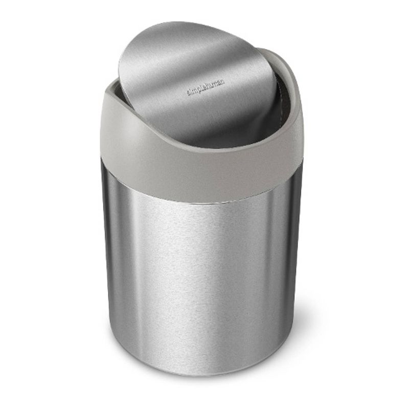 Foto van Simplehuman - mini can afvalemmer, 1.5 l, zilver - simplehuman