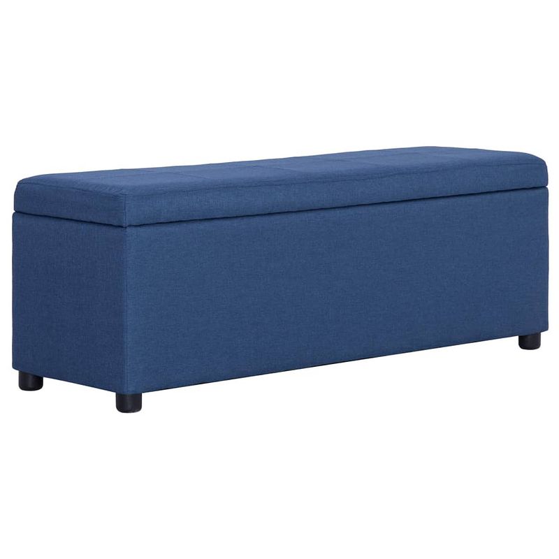 Foto van Vidaxl bankje met opbergvak 116 cm polyester blauw