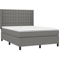 Foto van The living store boxspringbed - bed - 203 x 147 x 118/128 cm - duurzaam - verstelbaar hoofdbord - pocketvering matras